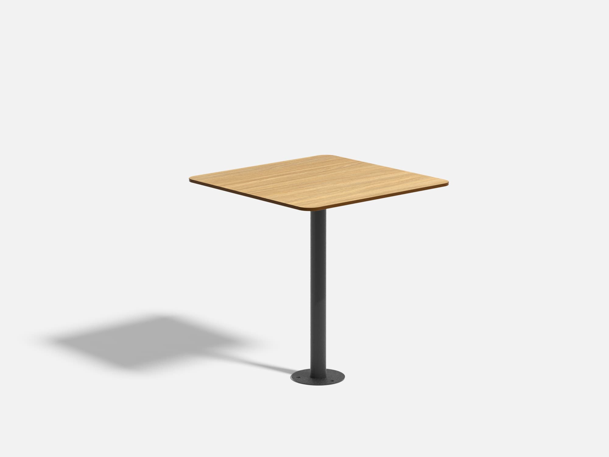 Tisch für 2 bis 4 Personen für Außenterrassen aus Metall und Kompaktlaminat, in hellen Holzdekoren.
